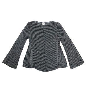 Style & Co NWT Large Gray Sweater Ribbed Cabled Wide Cuffs